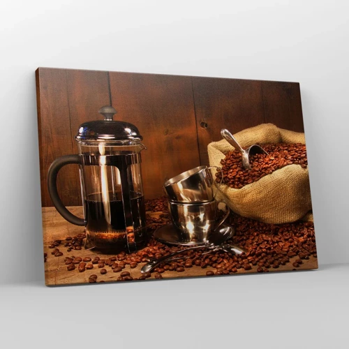 Bild auf Leinwand - Leinwandbild - Der Charme des Kaffees - Aroma und Geschmack - 70x50 cm