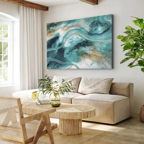 Bild auf Leinwand - Leinwandbild - Der Fluss aus Gold - 70x50 cm