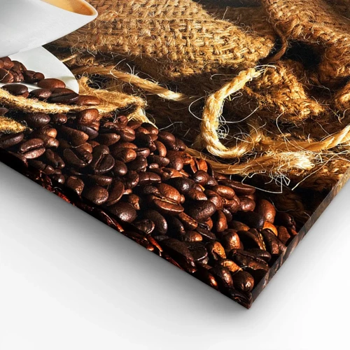 Bild auf Leinwand - Leinwandbild - Der Geruch von Mokka und die Dicke der Honigflüssigkeit - 45x80 cm