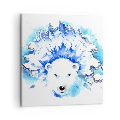 Bild auf Leinwand - Leinwandbild - Der König der Arktis in einer Eiskrone - 50x50 cm