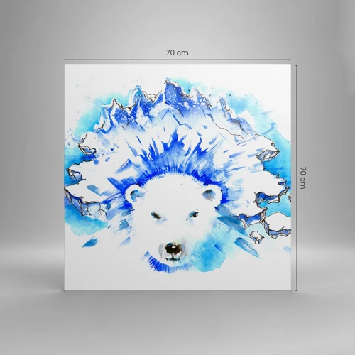 Bild auf Leinwand - Leinwandbild - Der König der Arktis in einer Eiskrone - 70x70 cm