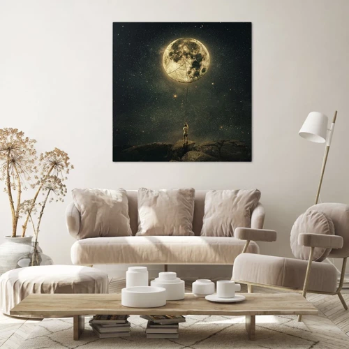 Bild auf Leinwand - Leinwandbild - Der Mann, der den Mond gestohlen hat - 30x30 cm