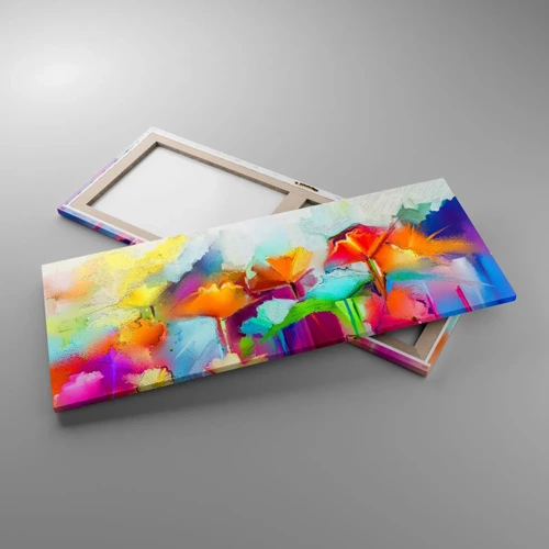 Bild auf Leinwand - Leinwandbild - Der Regenbogen ist aufgeblüht - 100x40 cm