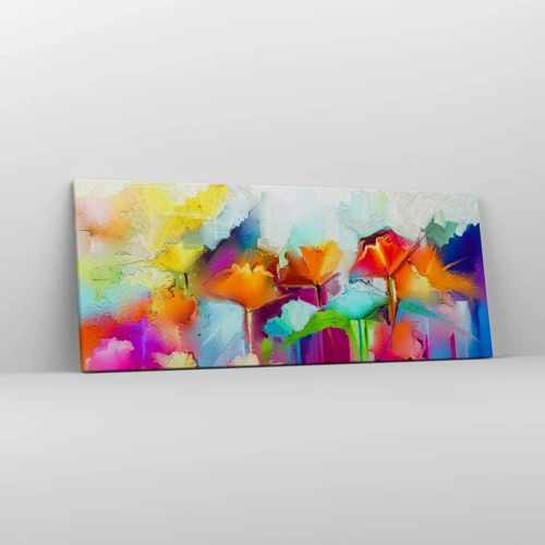 Bild auf Leinwand - Leinwandbild - Der Regenbogen ist aufgeblüht - 100x40 cm