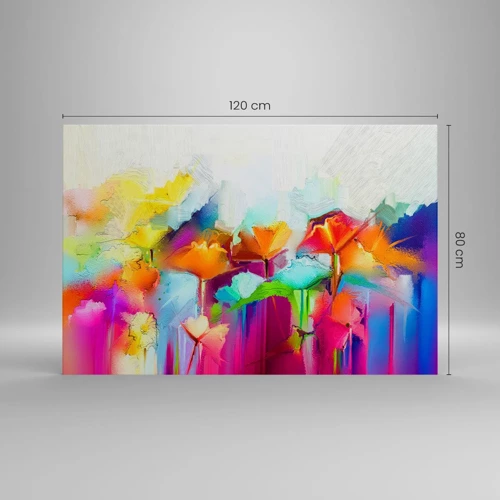 Bild auf Leinwand - Leinwandbild - Der Regenbogen ist aufgeblüht - 120x80 cm