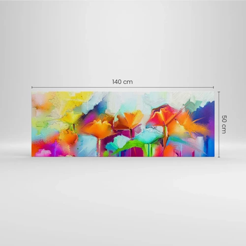 Bild auf Leinwand - Leinwandbild - Der Regenbogen ist aufgeblüht - 140x50 cm