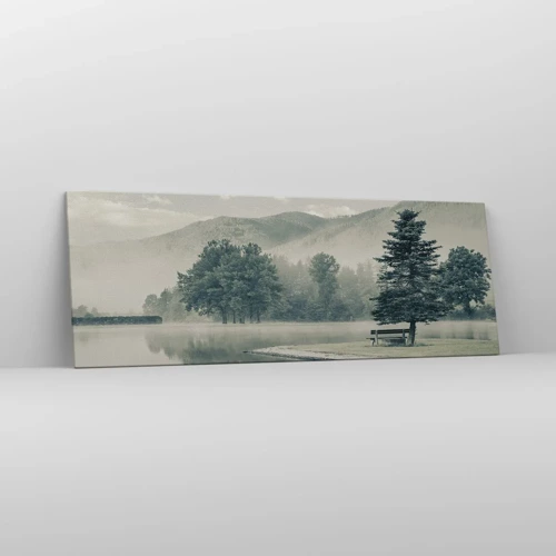 Bild auf Leinwand - Leinwandbild - Der See schläft noch - 140x50 cm