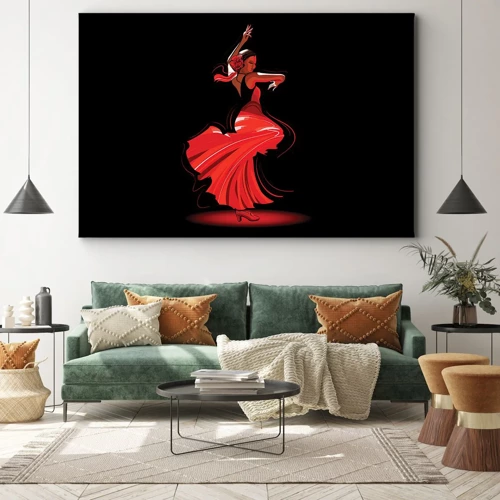 Bild auf Leinwand - Leinwandbild - Der feurige Geist des Flamenco - 70x50 cm