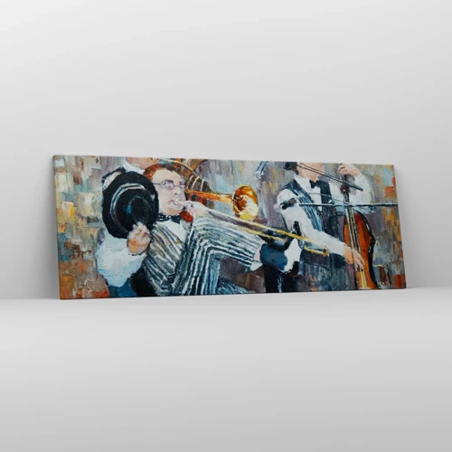 Bild auf Leinwand - Leinwandbild - Der ganze Jazz - 140x50 cm