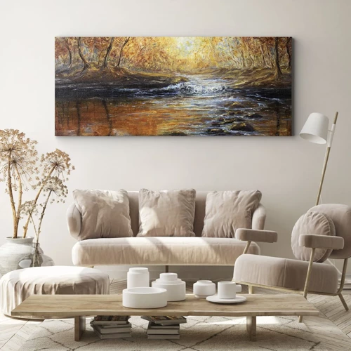 Bild auf Leinwand - Leinwandbild - Der goldene Strom - 120x50 cm