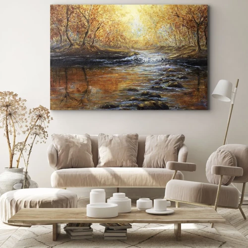 Bild auf Leinwand - Leinwandbild - Der goldene Strom - 120x80 cm