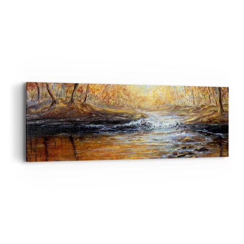 Bild auf Leinwand - Leinwandbild - Der goldene Strom - 90x30 cm