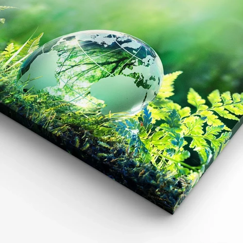 Bild auf Leinwand - Leinwandbild - Der grüne Planet - 140x50 cm