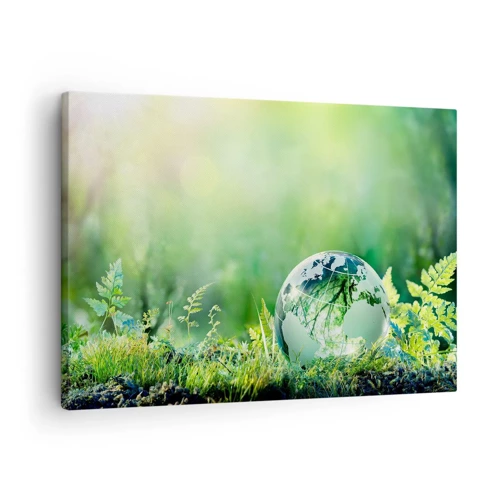 Bild auf Leinwand - Leinwandbild - Der grüne Planet - 70x50 cm