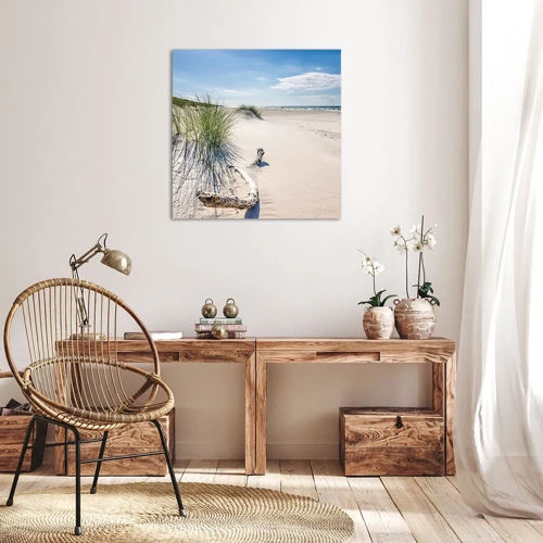 Bild auf Leinwand - Leinwandbild - Der schönste Strand? Ostsee-Strand - 30x30 cm