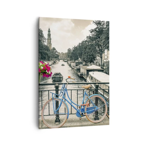Bild auf Leinwand - Leinwandbild - Die Farben der Amsterdamer Straße - 50x70 cm