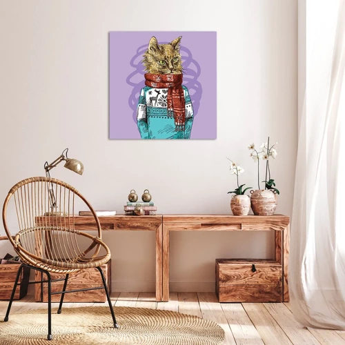 Bild auf Leinwand - Leinwandbild - Die Katze nicht nur in Schuhen - 30x30 cm