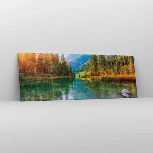 Bild auf Leinwand - Leinwandbild - Die Sanftheit des Herbstes - 140x50 cm