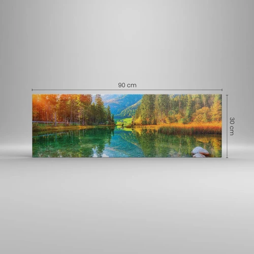 Bild auf Leinwand - Leinwandbild - Die Sanftheit des Herbstes - 90x30 cm