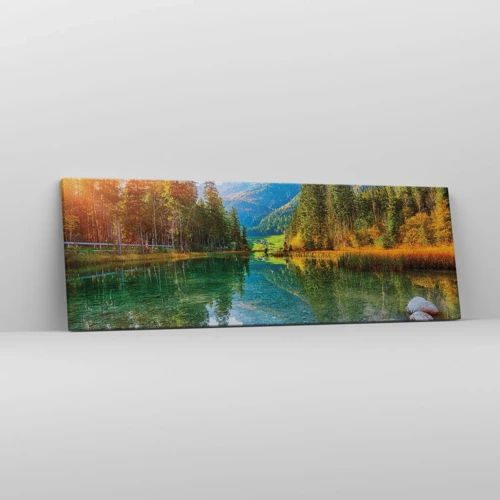 Bild auf Leinwand - Leinwandbild - Die Sanftheit des Herbstes - 90x30 cm