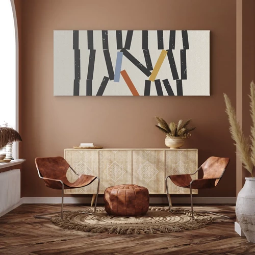 Bild auf Leinwand - Leinwandbild - Domino – Komposition - 120x50 cm