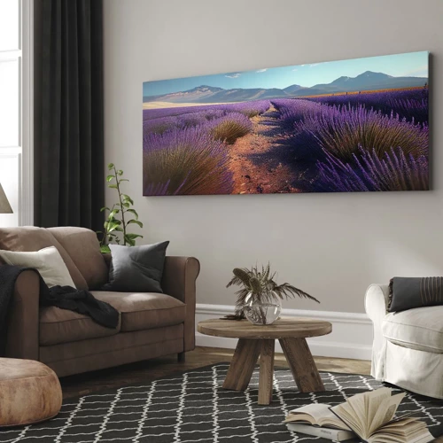 Bild auf Leinwand - Leinwandbild - Duftende Felder - 100x40 cm