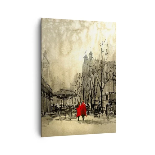 Bild auf Leinwand - Leinwandbild - Ein Date im Londoner Nebel - 50x70 cm