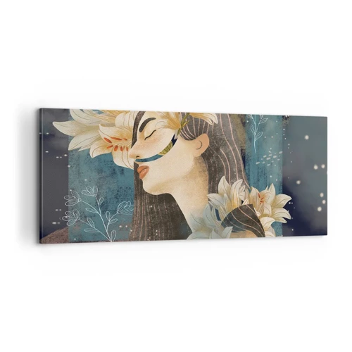 Bild auf Leinwand - Leinwandbild - Ein Märchen über eine Prinzessin mit Lilien - 100x40 cm