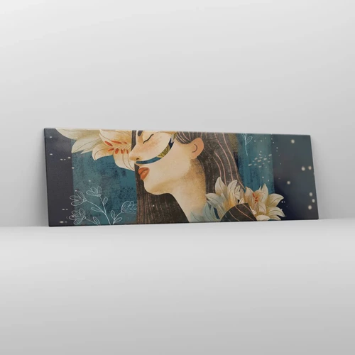 Bild auf Leinwand - Leinwandbild - Ein Märchen über eine Prinzessin mit Lilien - 160x50 cm