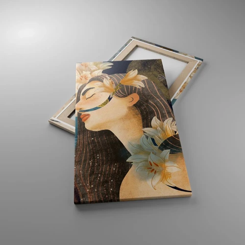 Bild auf Leinwand - Leinwandbild - Ein Märchen über eine Prinzessin mit Lilien - 45x80 cm