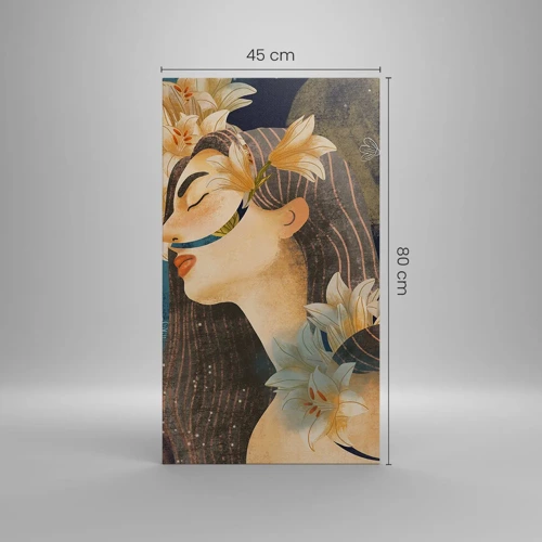 Bild auf Leinwand - Leinwandbild - Ein Märchen über eine Prinzessin mit Lilien - 45x80 cm