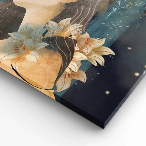Bild auf Leinwand - Leinwandbild - Ein Märchen über eine Prinzessin mit Lilien - 55x100 cm