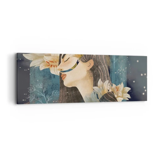 Bild auf Leinwand - Leinwandbild - Ein Märchen über eine Prinzessin mit Lilien - 90x30 cm