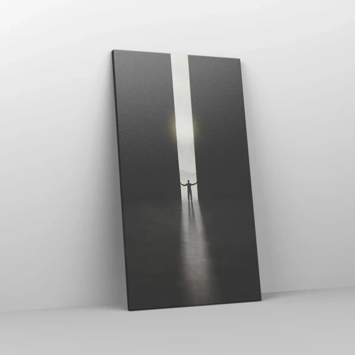 Bild auf Leinwand - Leinwandbild - Ein Schritt in eine strahlende Zukunft - 45x80 cm