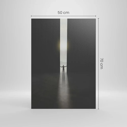Bild auf Leinwand - Leinwandbild - Ein Schritt in eine strahlende Zukunft - 50x70 cm