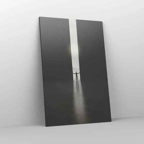 Bild auf Leinwand - Leinwandbild - Ein Schritt in eine strahlende Zukunft - 80x120 cm