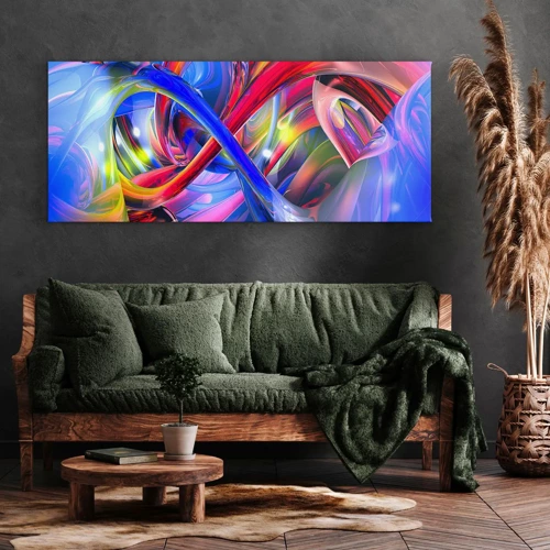 Bild auf Leinwand - Leinwandbild - Ein Tanz der Farben - 100x40 cm