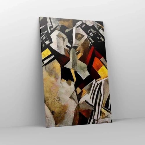 Bild auf Leinwand - Leinwandbild - Ein statuenhafter Kuss - 80x120 cm