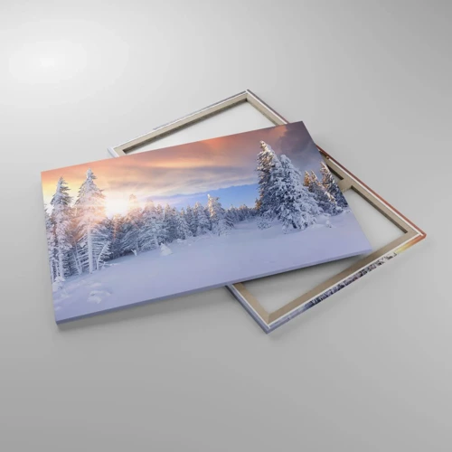 Bild auf Leinwand - Leinwandbild - Ein verschneites Naturschauspiel - 120x80 cm