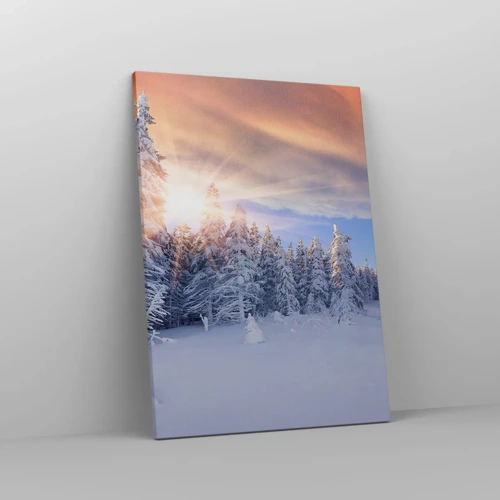 Bild auf Leinwand - Leinwandbild - Ein verschneites Naturschauspiel - 50x70 cm