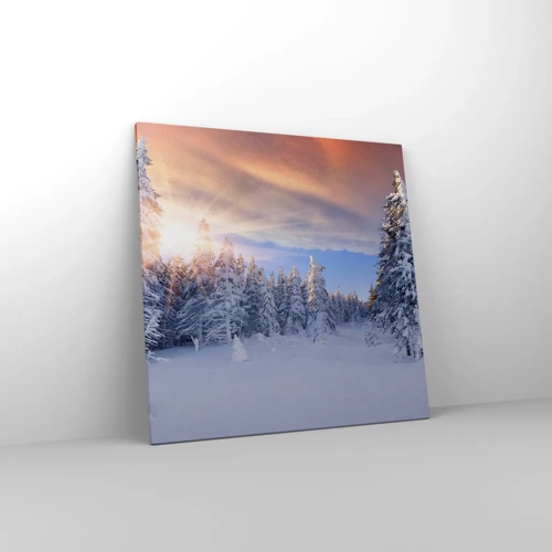 Bild auf Leinwand - Leinwandbild - Ein verschneites Naturschauspiel - 70x70 cm