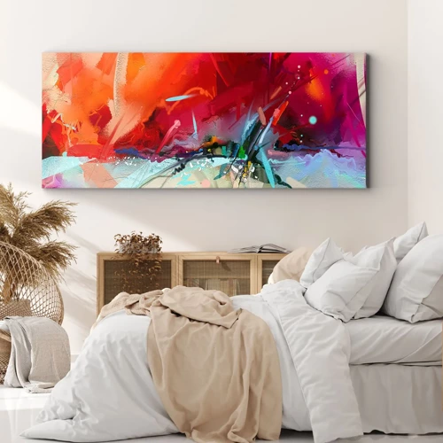 Bild auf Leinwand - Leinwandbild - Eine Explosion von Lichtern und Farben - 100x40 cm