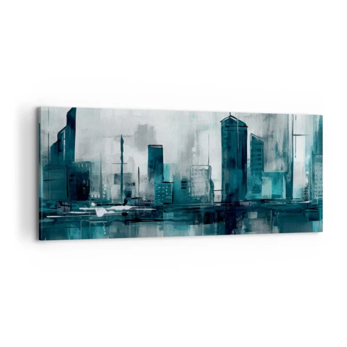 Bild auf Leinwand - Leinwandbild - Eine Stadt in der Farbe des Regens - 100x40 cm