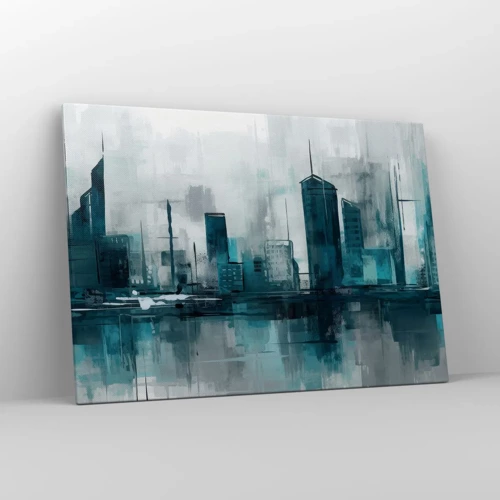 Bild auf Leinwand - Leinwandbild - Eine Stadt in der Farbe des Regens - 100x70 cm