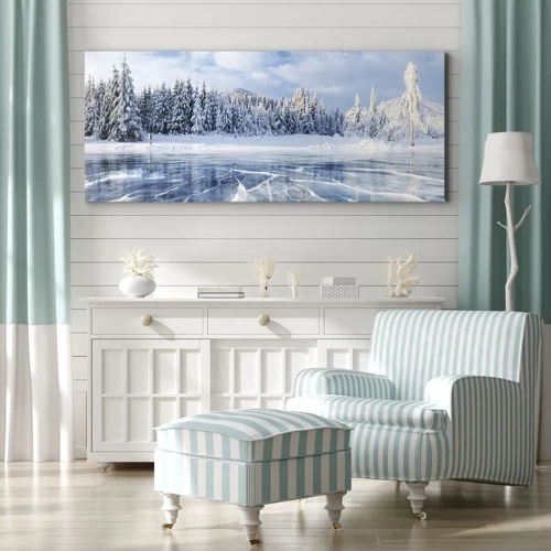 Bild auf Leinwand - Leinwandbild - Eine schillernde und kristallklare Aussicht - 100x40 cm