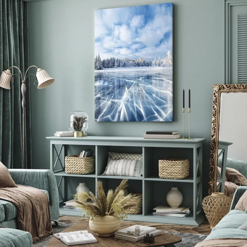 Bild auf Leinwand - Leinwandbild - Eine schillernde und kristallklare Aussicht - 65x120 cm