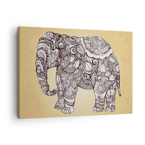 Bild auf Leinwand - Leinwandbild - Elefant verhüllte sich - 70x50 cm