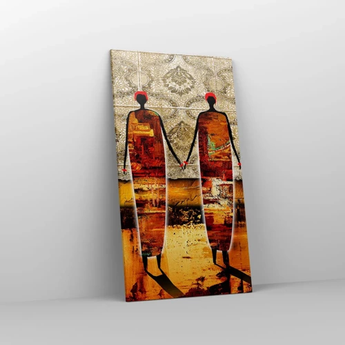 Bild auf Leinwand - Leinwandbild - Ethnische Zusammensetzung in den Farben Afrikas - 55x100 cm