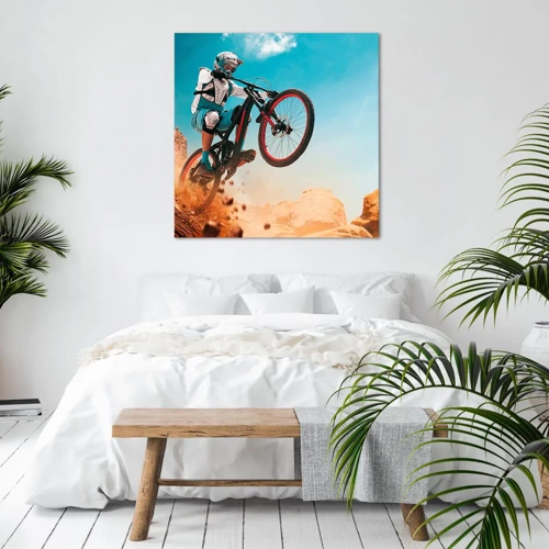 Bild auf Leinwand - Leinwandbild - Fahrrad-Wahnsinn-Dämon - 30x30 cm