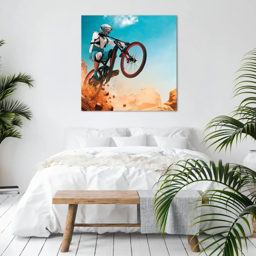 Bild auf Leinwand - Leinwandbild - Fahrrad-Wahnsinn-Dämon - 40x40 cm